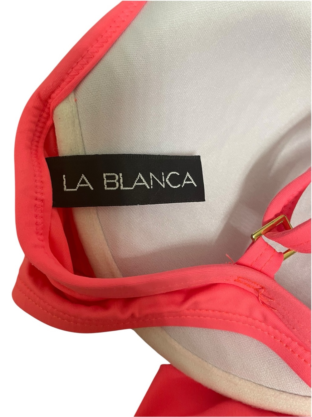 La Blanca Hot Pink Wrap Underwire Bikini Top Sweetheart Swimsuit Size 12 - Picture 4 of 5
